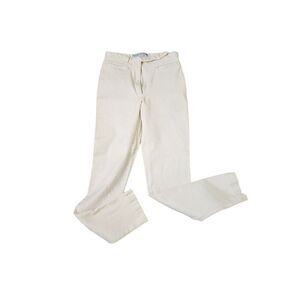 Vintage 70s Skinny Twill Pants Slim Cut Womens Size S Beige Ankle